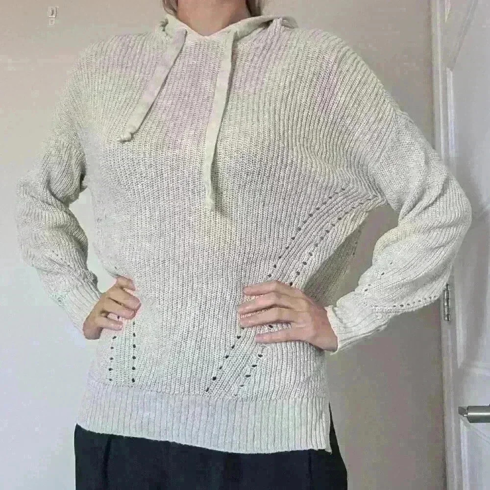 American Eagle, Knit, Hood  Sweater, Beige, Size XS